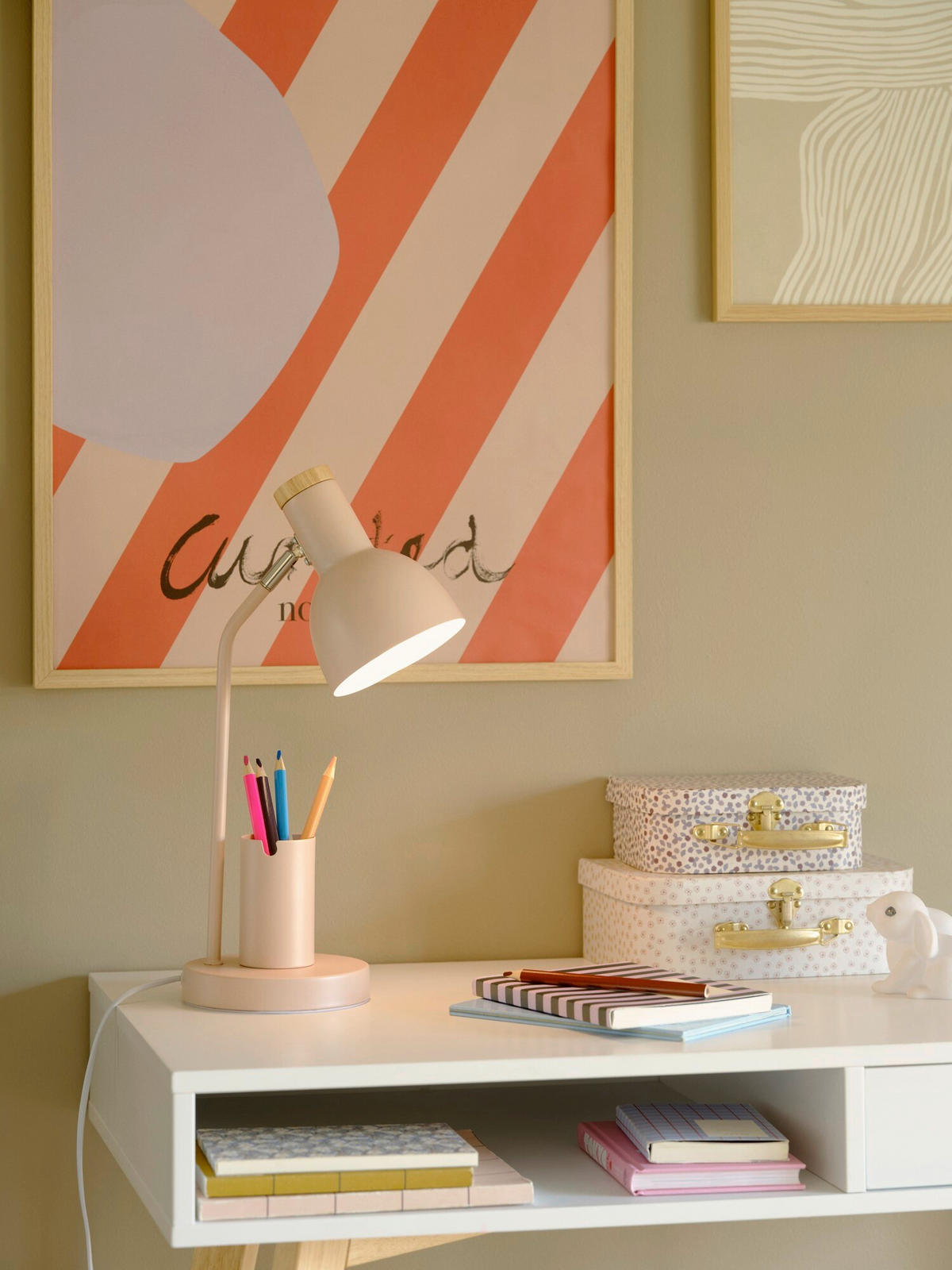 TISCHLEUCHTE 22/43,5 cm   - Hellrosa, KONVENTIONELL, Metall (22/43,5cm) - Nordlux