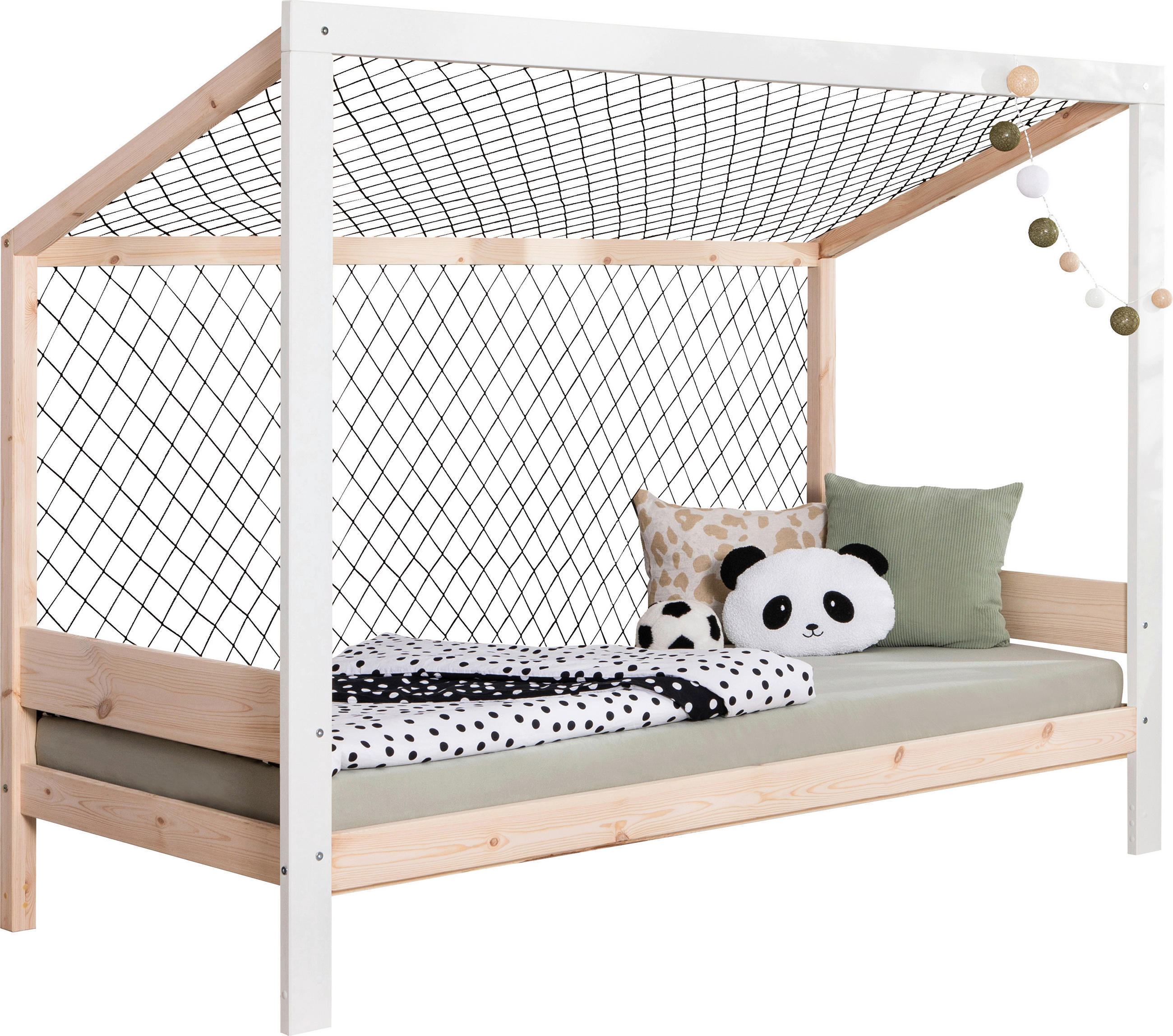 BODENBETT 90/200 cm Naturfarben, Weiss  - Weiss/Naturfarben, Modern, Holz/Textil (90/200cm) - MID.YOU