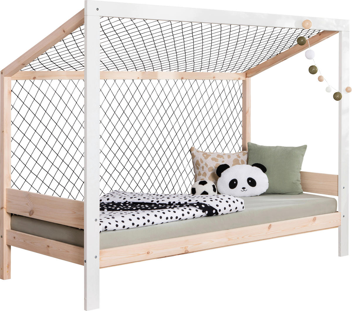 BODENBETT Naturfarben, Weiß  - Naturfarben/Weiß, MODERN, Holz/Textil (90/200cm) - MID.YOU