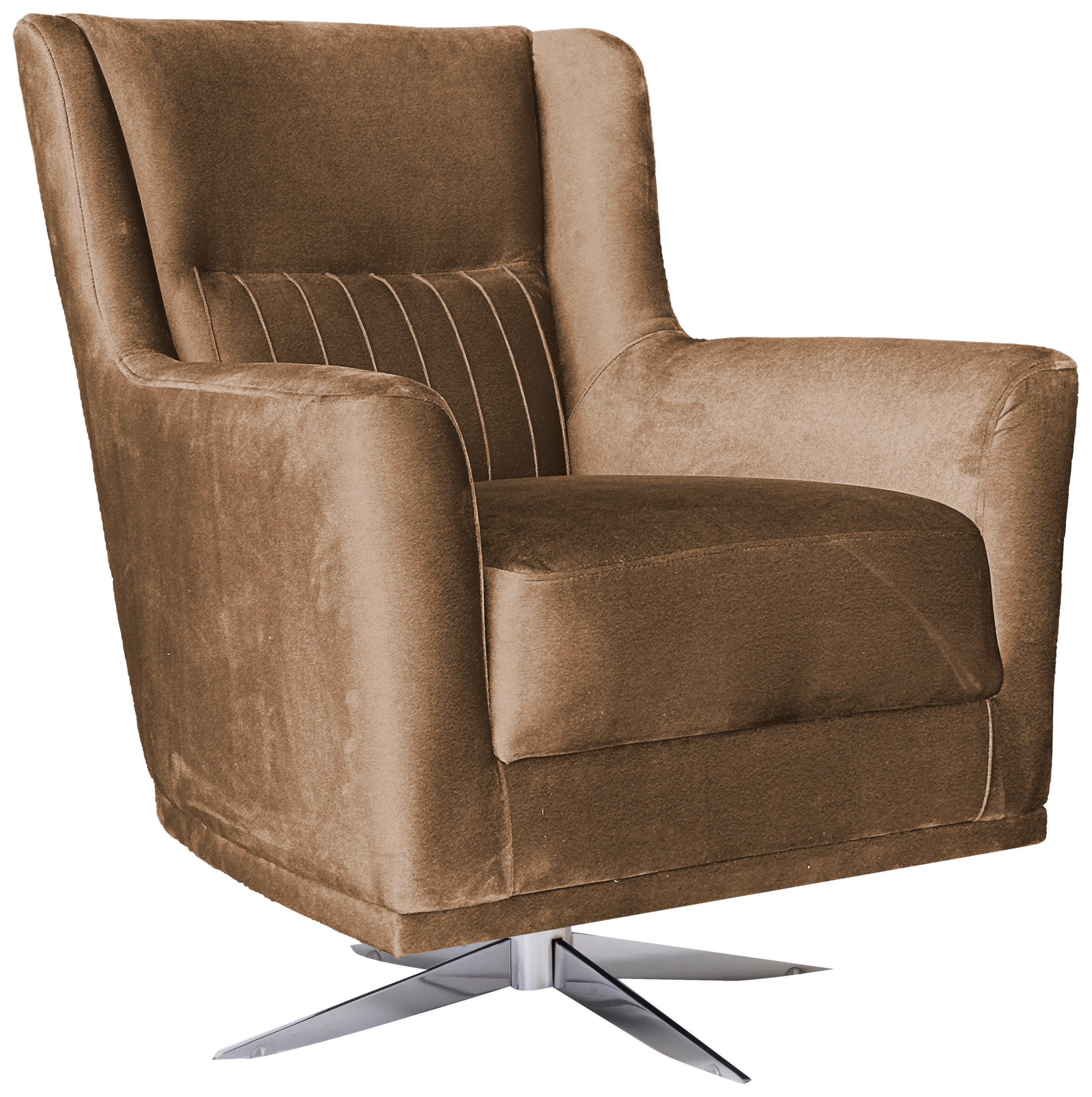 SESSEL in Velours Taupe  - Taupe/Chromfarben, Design, Textil/Metall (70/96/75cm) - Livetastic