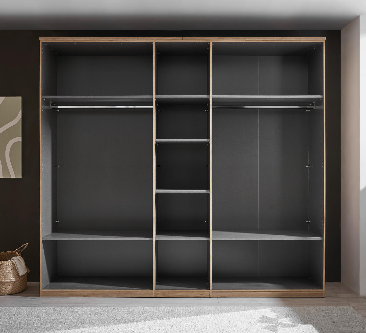 DREHTÜRENSCHRANK in Eichefarben, Kaschmir  - Kaschmir/Eichefarben, Design, Holzwerkstoff/Metall (250,8/227,7/60cm) - Xora