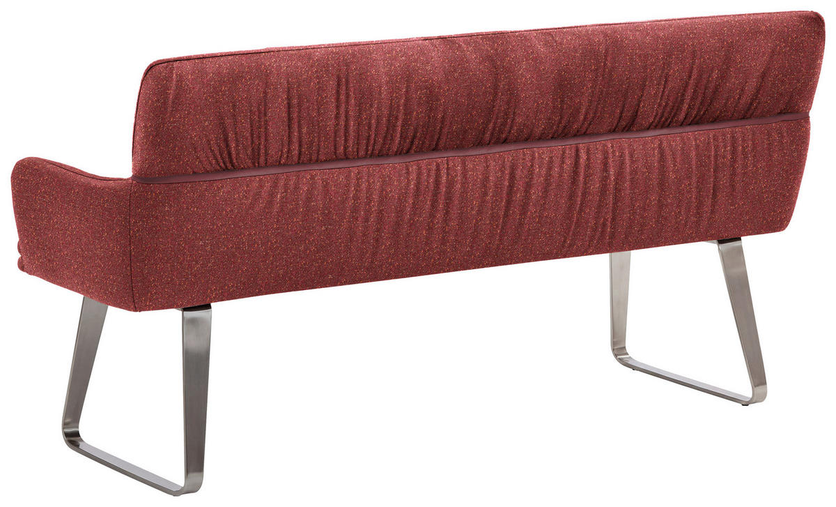 SITZBANK 220/86/68 cm Mikrofaser Dunkelrot  - Silberfarben/Dunkelrot, Design, Textil/Metall (220/86/68cm) - Valdera