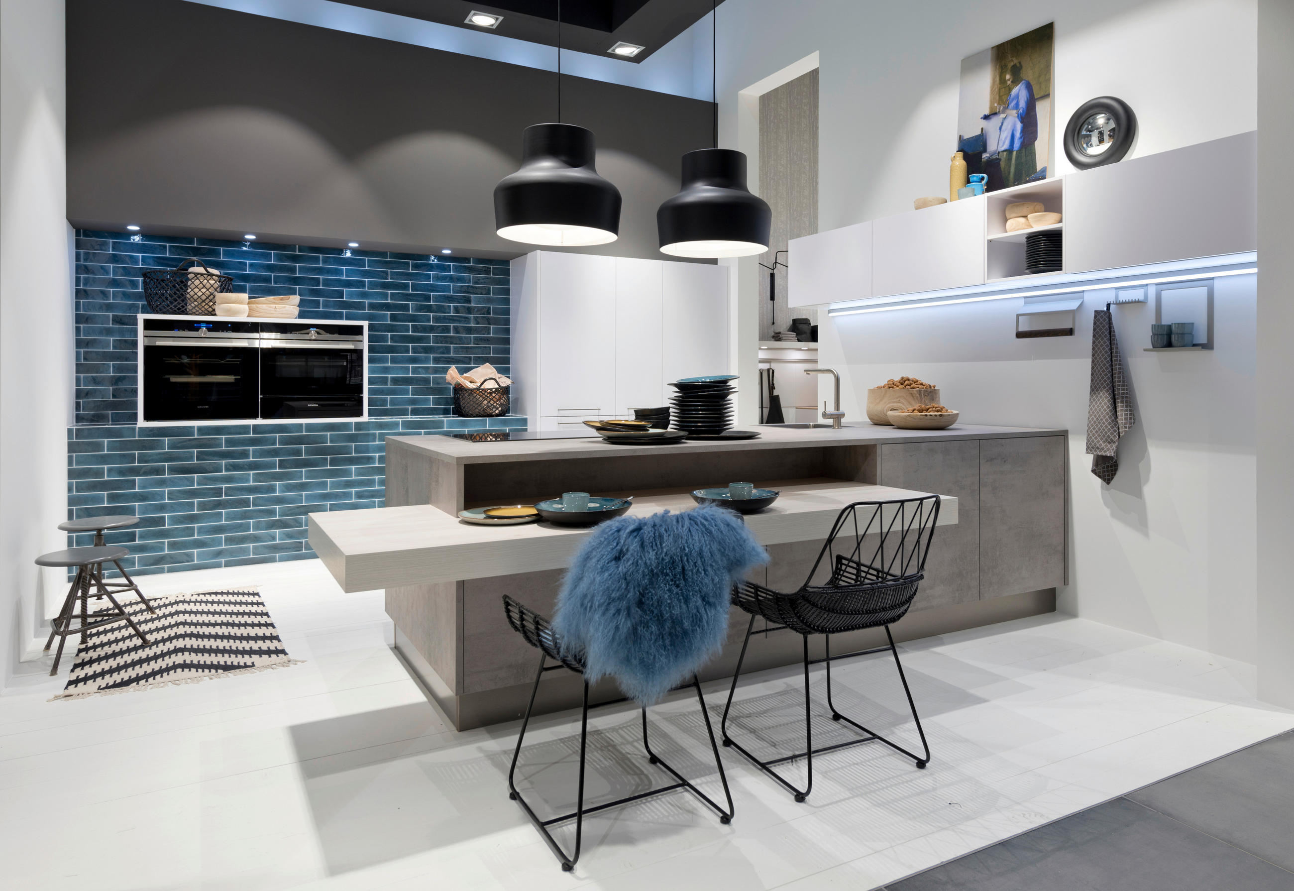 EINBAUKÜCHE   - Weiß/Grau, Design, Holzwerkstoff - Dieter Knoll