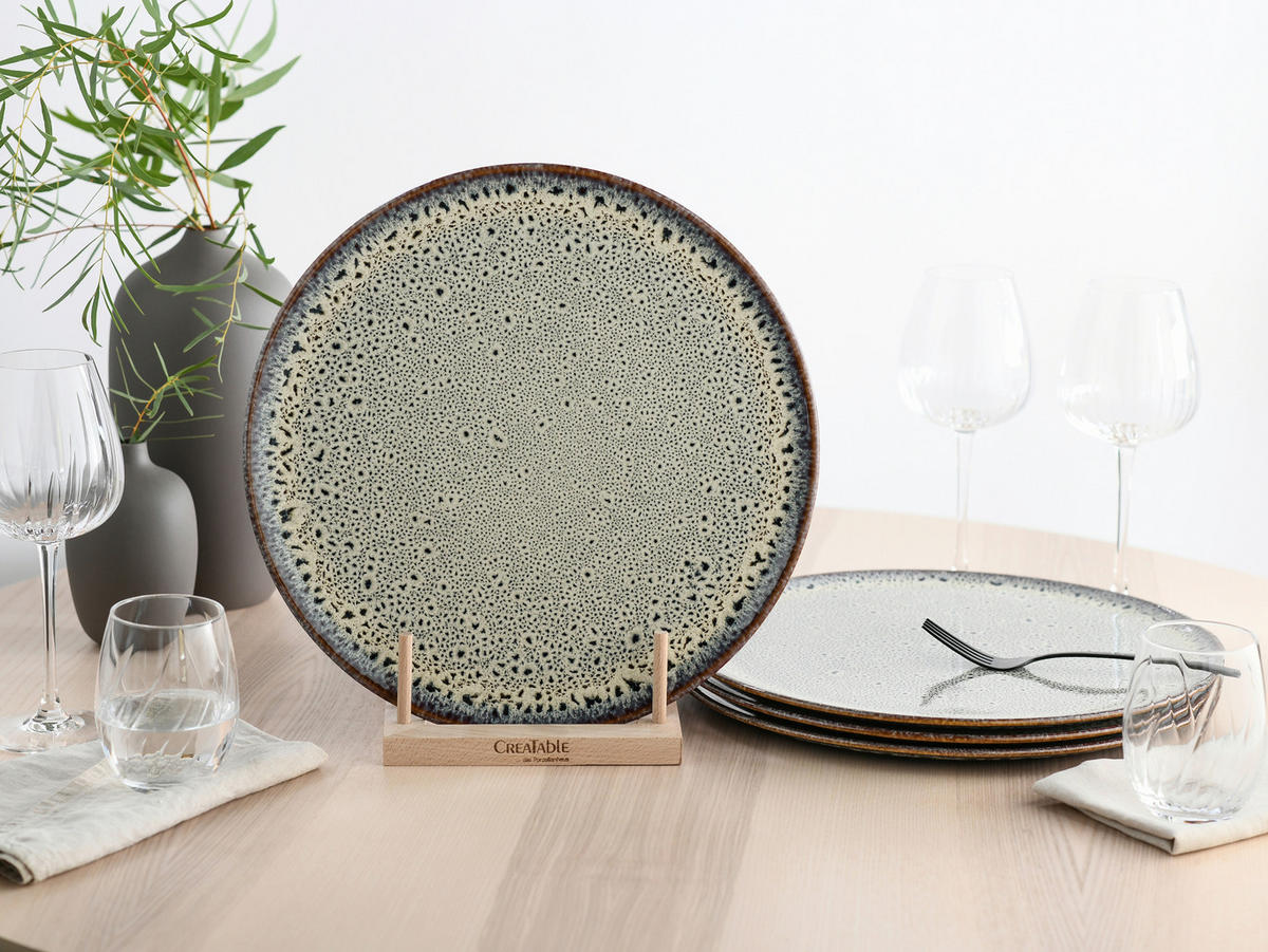 PIZZATELLER Steinzeug 4-teilig  - Creme, Basics, Keramik (33cm) - Creatable