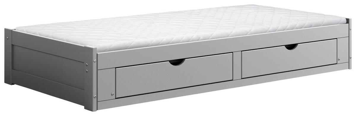 AUSZIEHBETT 90/200 cm Grau  - Grau, Modern, Holz/Holzwerkstoff (90/200cm) - MID.YOU