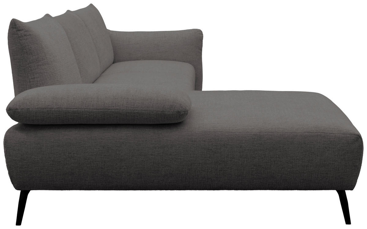 ECKSOFA 200 030 Grau Chenille  - Beige/Schwarz, MODERN, Textil/Metall (155/274cm) - Livetastic