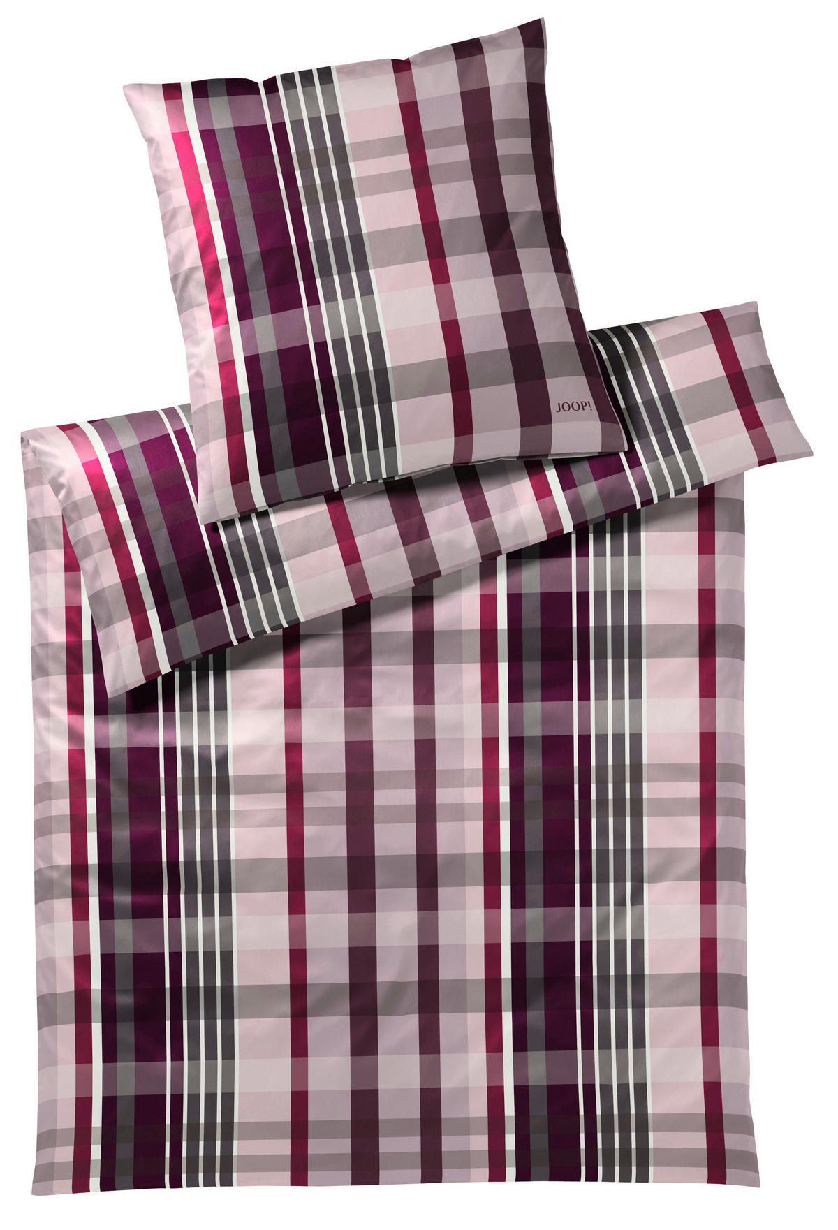 BETTWÄSCHE Checks Makosatin 200/200 cm  - Lila/Altrosa, Basics, Textil (200/200cm) - Joop!