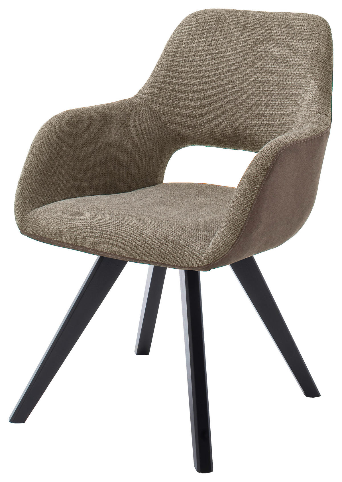 ARMLEHNSTUHL  in Flachgewebe, Mikrofaser  - Schwarz/Cappuccino, Design, Holz/Textil (56/86/64cm) - Lomoco