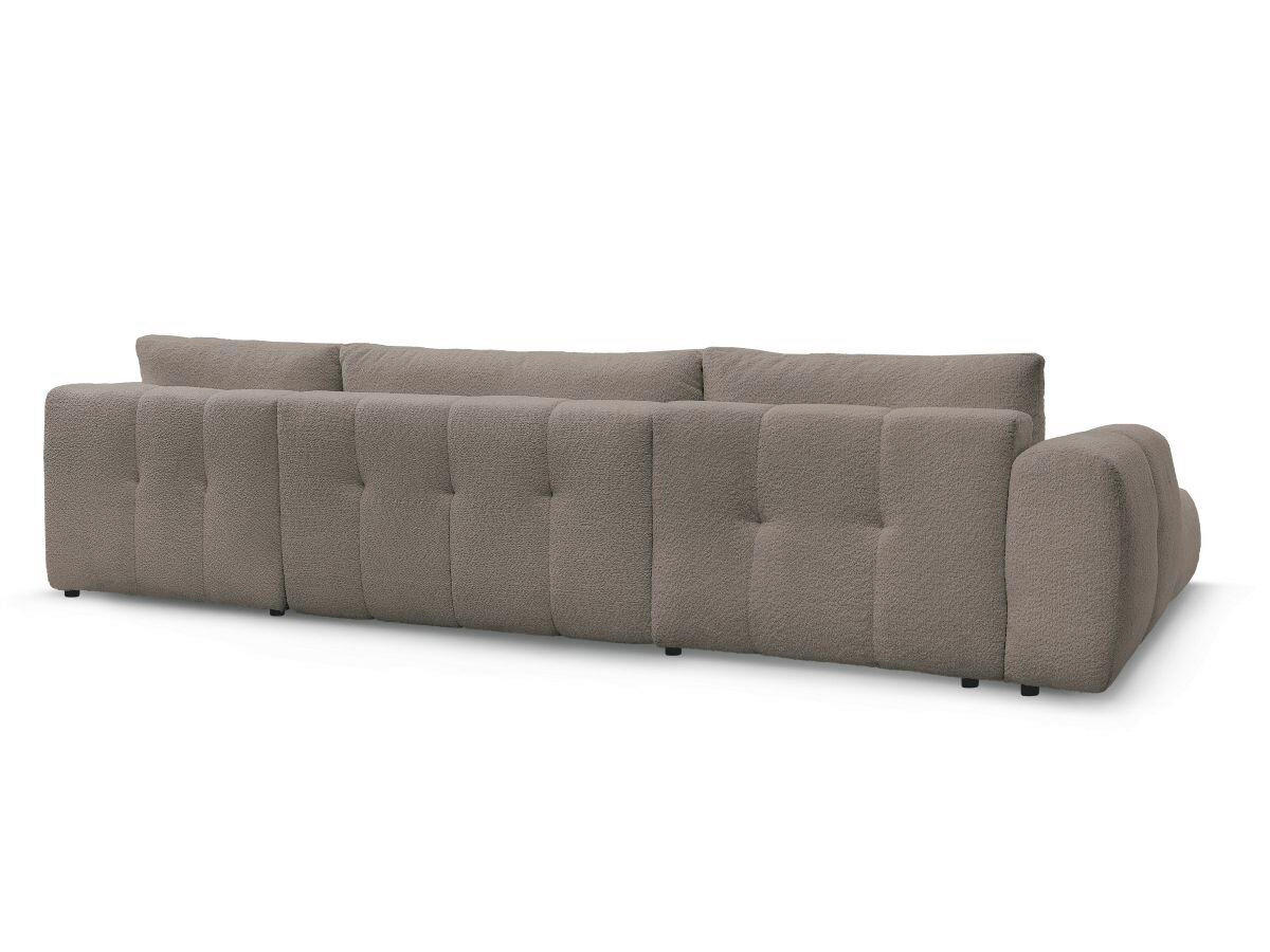 WOHNLANDSCHAFT  FUJI  Taupe Bouclé  - Taupe/Schwarz, MODERN, Kunststoff/Textil (160/377/204cm)