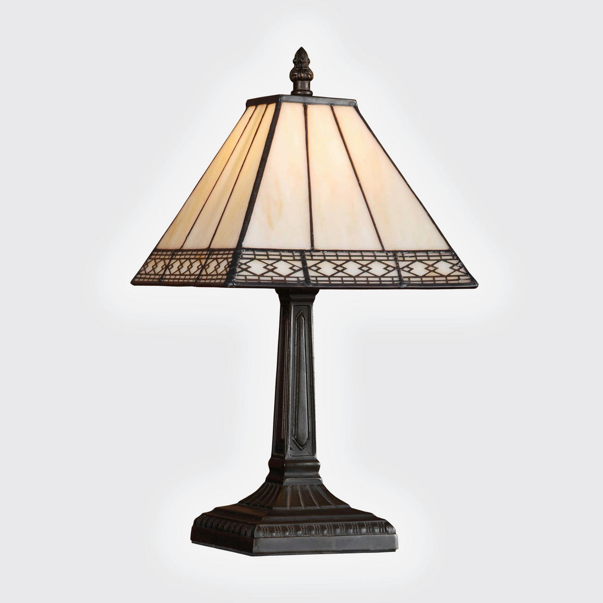 ASZTALI LÁMPA - barna/többszínű, Basics, Üveg/fém (34/17/17cm)