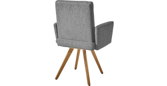ARMLEHNSTUHL in Chenille - Eichefarben/Hellgrau, Design, Holz/Textil (56/92/60cm) - Dieter Knoll