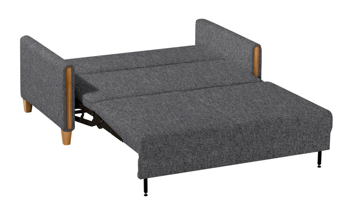 SCHLAFSOFA in Holz, Textil Grau, Buchefarben  - Buchefarben/Grau, Design, Holz/Textil (174/88/104cm) - Niels Andersson
