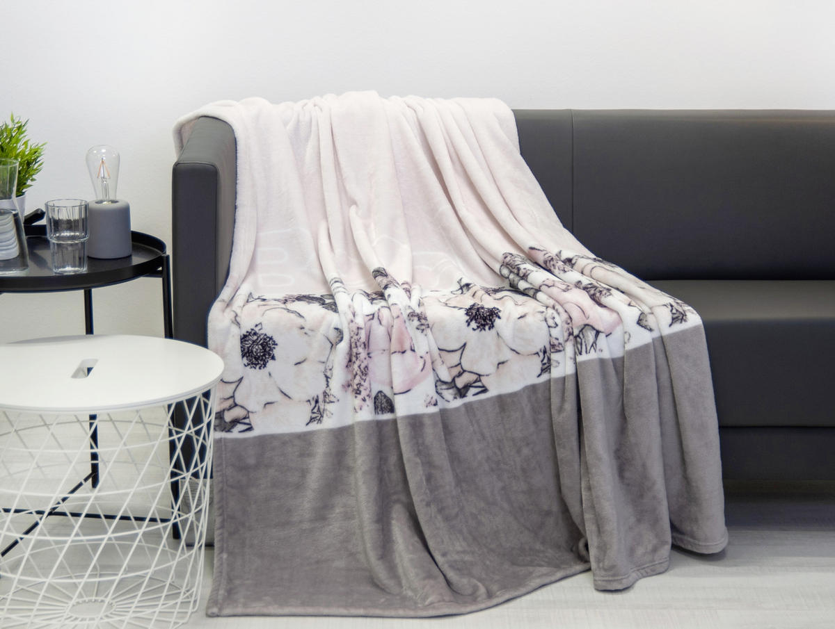 WOHNDECKE 150/200 cm  - Rosa/Grau, KONVENTIONELL, Textil (150/200cm) - Bench