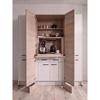 SCHRANKKÜCHE IP 2200 163,2 cm  in Weiß, Eichefarben  - Eichefarben/Schwarz, Basics, Holzwerkstoff/Metall (163,2cm) - Impuls