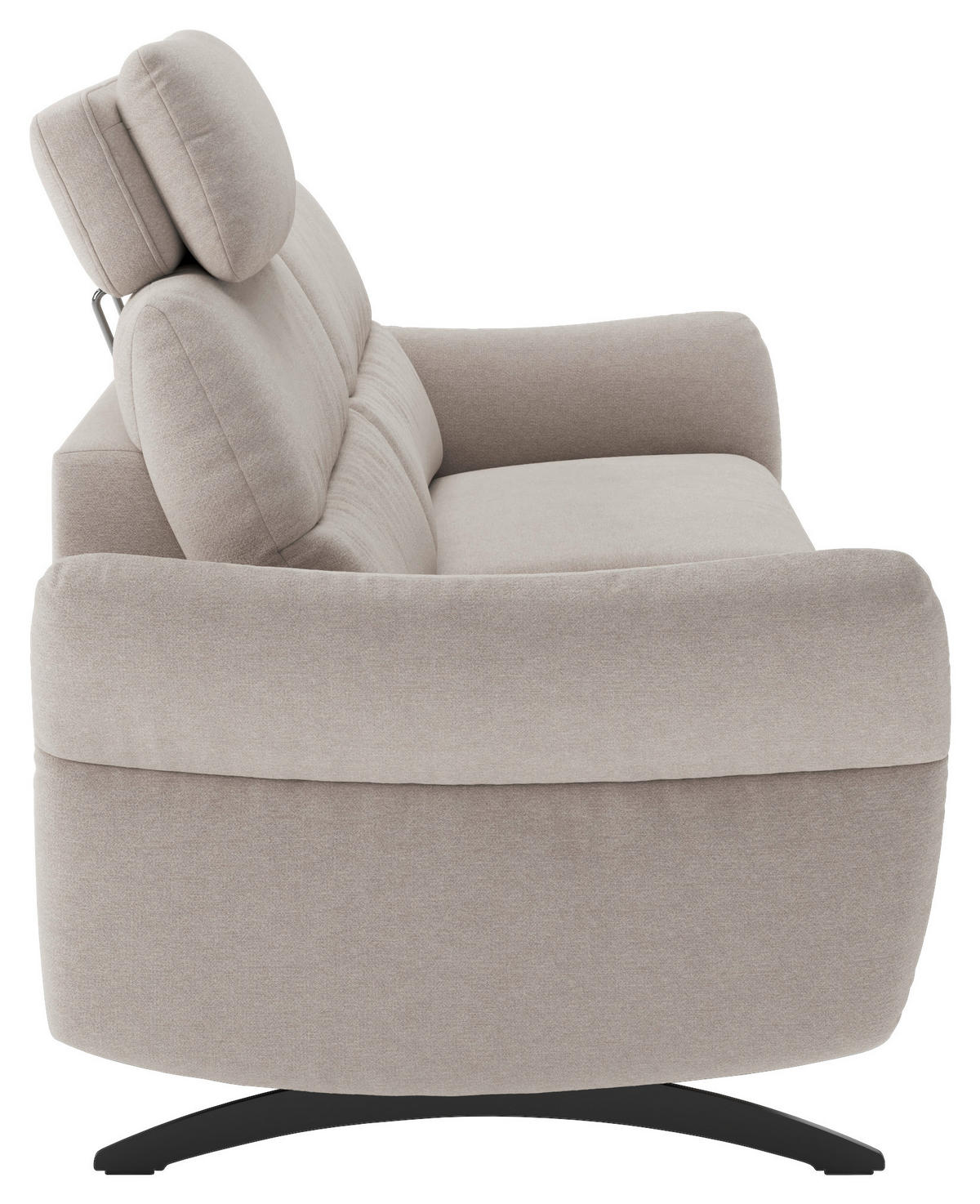3-SITZER-SOFA  in Flachgewebe Sandfarben  - Sandfarben/Schwarz, KONVENTIONELL, Textil/Metall (196/91/92cm) - Pure Home Comfort