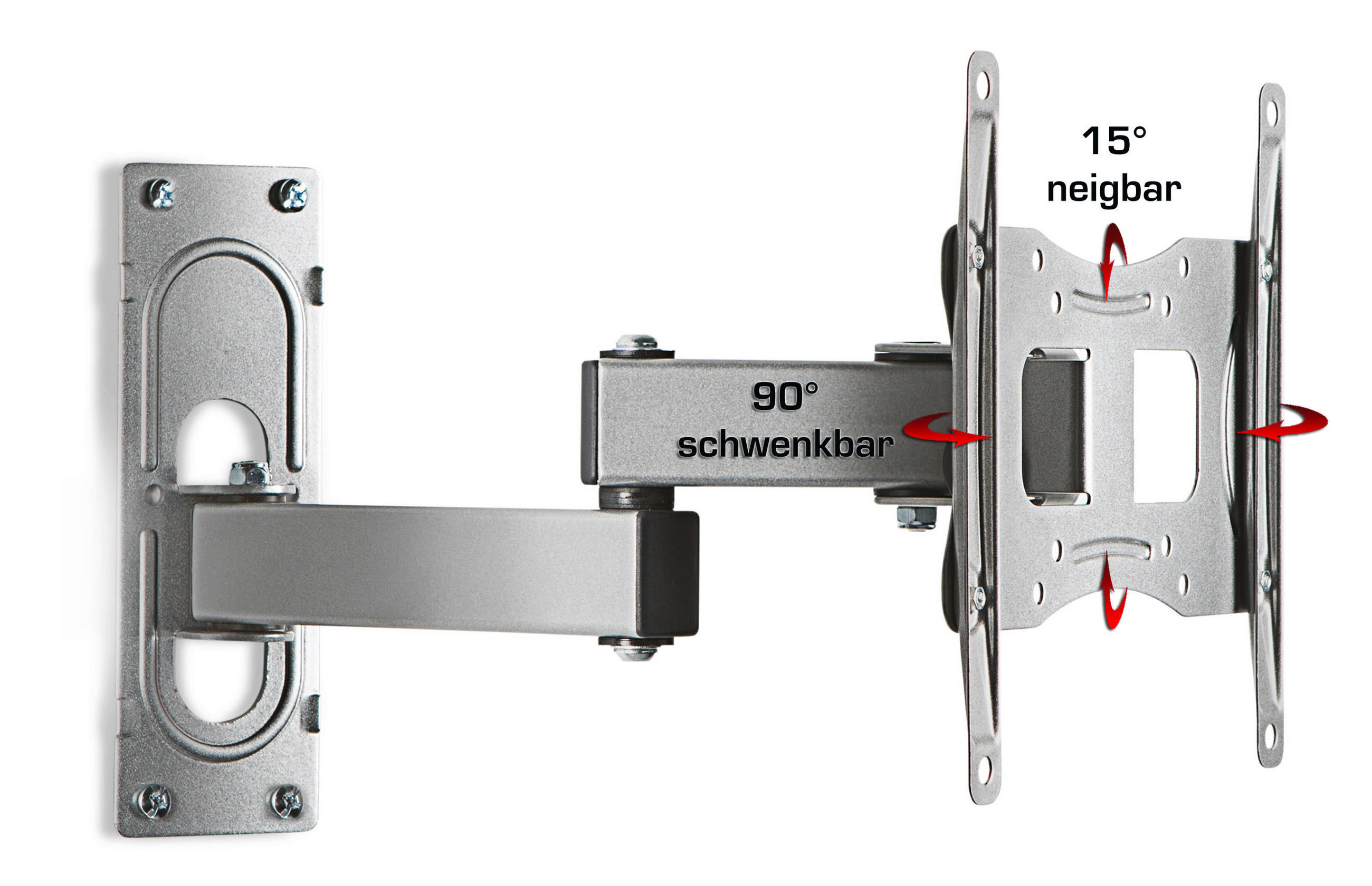 TV-WANDHALTER 37 Zoll - Silberfarben, KONVENTIONELL, Metall (21,9/28/9,6-35,7cm) - MID.YOU