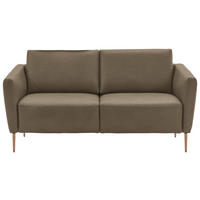 2-SITZER-SOFA  in Echtleder Hellbraun   - Hellbraun/Eichefarben, Natur, Leder/Holz (182/86/87cm) - Valnatura