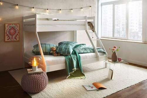 ETAGENBETT 140/200 cm Weiss  - Weiss/Buchefarben, Konventionell, Holz (140/200cm) - Xora