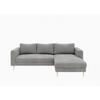 ECKSCHLAFSOFA  mit Rücken echt, Armteil links, Armteil rechts Cord Grau  - Buchefarben/Grau, MODERN, Holz/Textil (232/161cm) - Trendmanufaktur