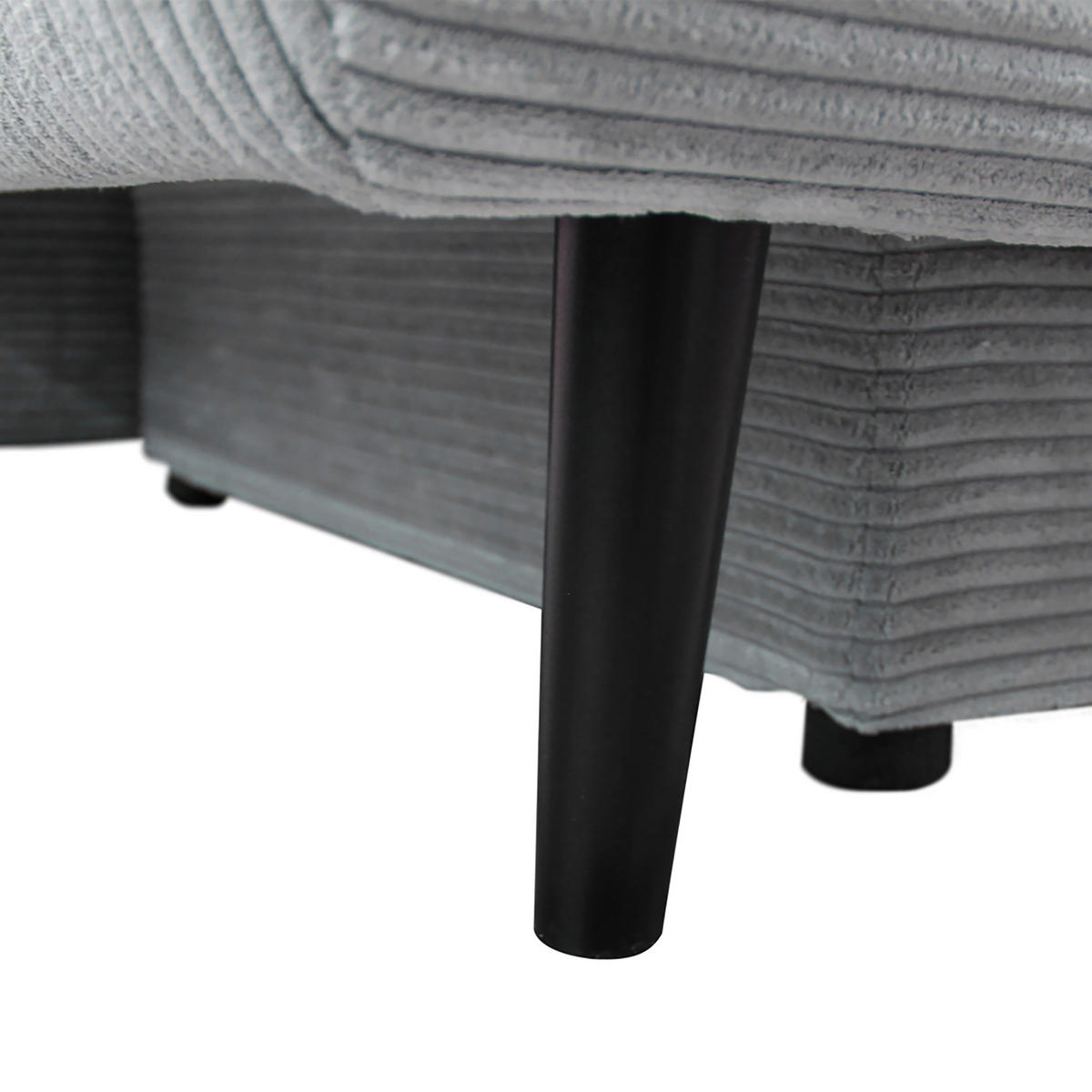 SCHLAFSOFA  mit Cord Hellgrau  - Hellgrau/Schwarz, Design, Holz/Textil (202/85/99cm) - P & B