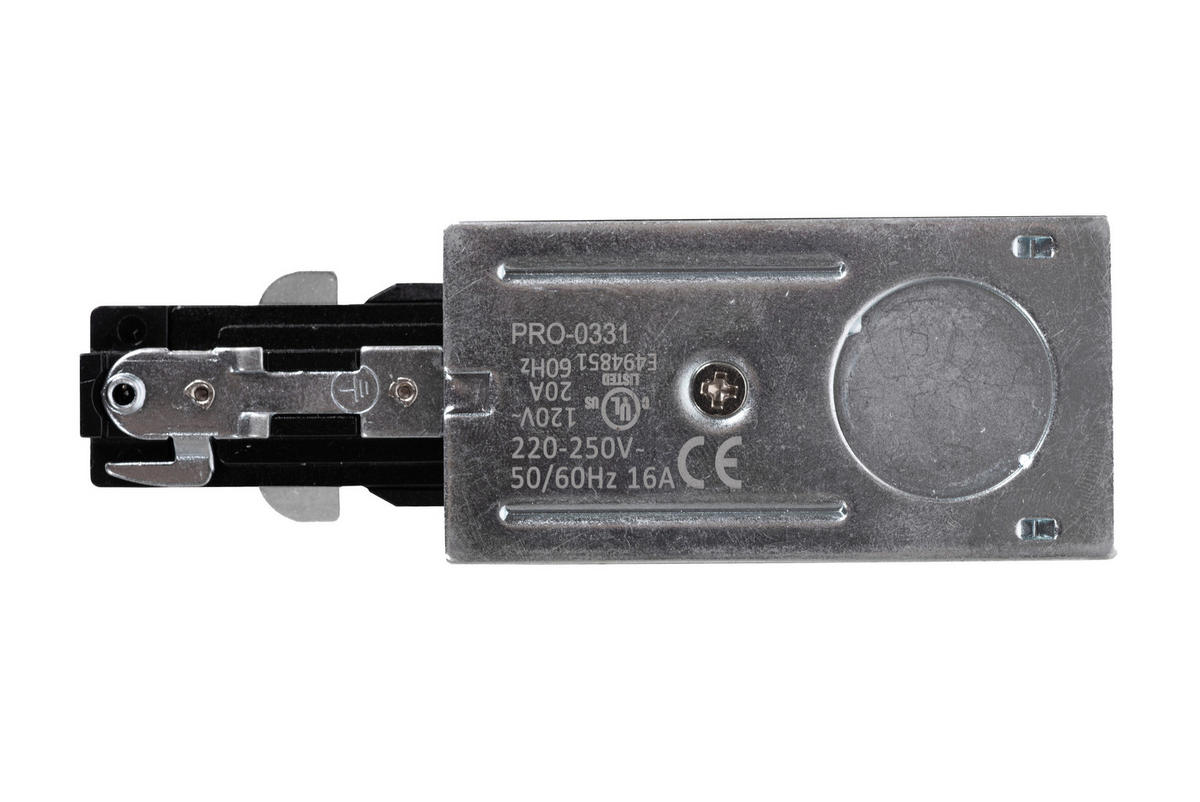 SCHIENENSYSTEM Track 200/16.5/7.5 cm  - Schwarz, Design, Metall (200/16.5/7.5cm) - Lucide