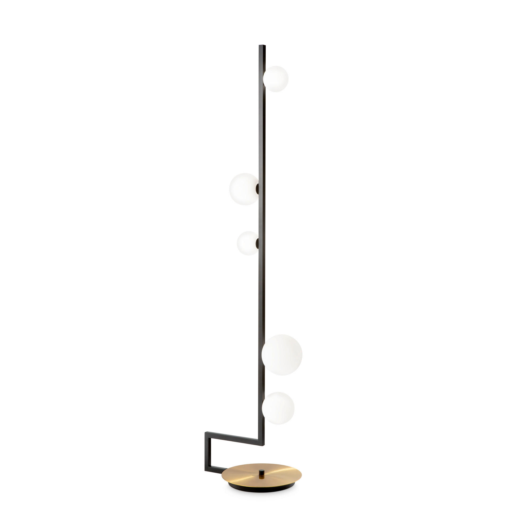 Ideal Lux Stehleuchte Birds Pt5 Gold, Schwarz 44x160x30 cm