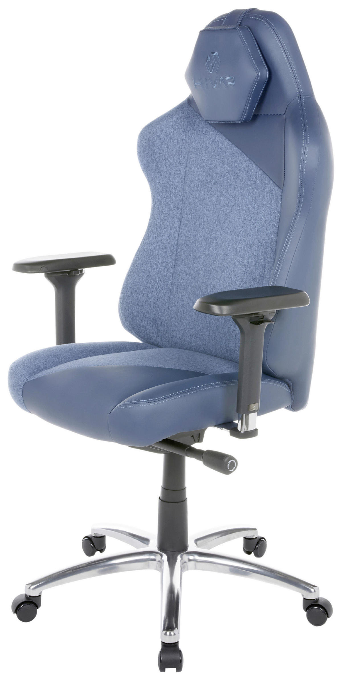 SKYLAR Ocean Silver Blau, Silberfarben, Dunkelblau, Blaugrau Metall, Textil   - Blau/Silberfarben, LIFESTYLE, Textil/Metall (79/142/77cm) - HIVAR