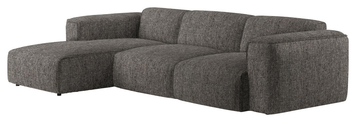 ECKSOFA  in Webstoff Dunkelbraun  171/290 cm  - Dunkelbraun/Schwarz, Design, Kunststoff/Textil (171/290cm) - home24