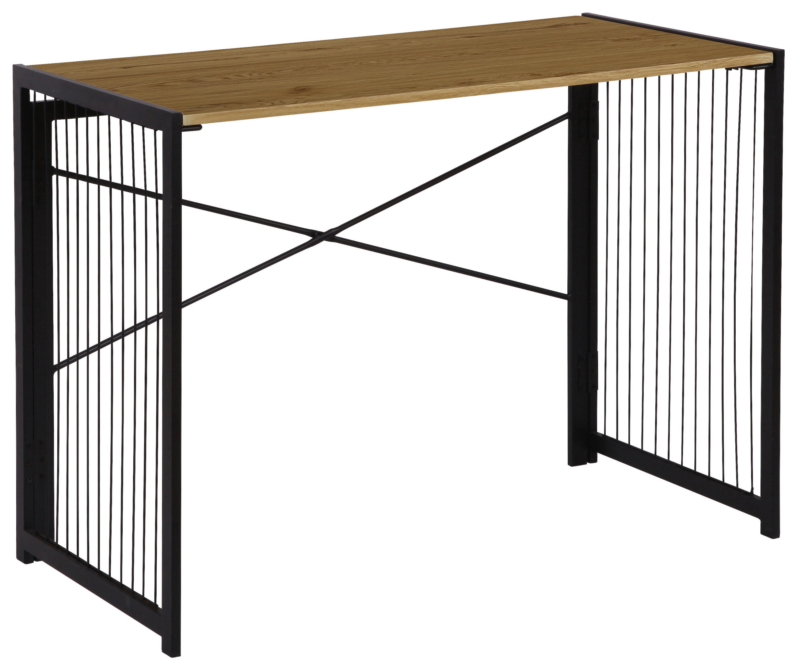 Schreibtisch Klappbar B 100cm H 75cm, Klapp, Eiche/schwarz