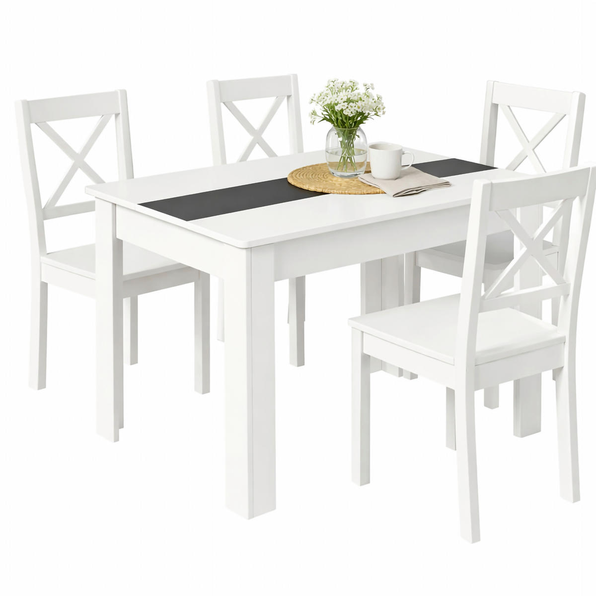 ESSTISCH      - Anthrazit/Weiß, MODERN, Holzwerkstoff (115/80/75cm) - MID.YOU