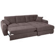 ECKSOFA in Mikrofaser Braun 276/193 cm - Chromfarben/Braun, MODERN, Kunststoff/Textil (276/193cm) - Hom`in