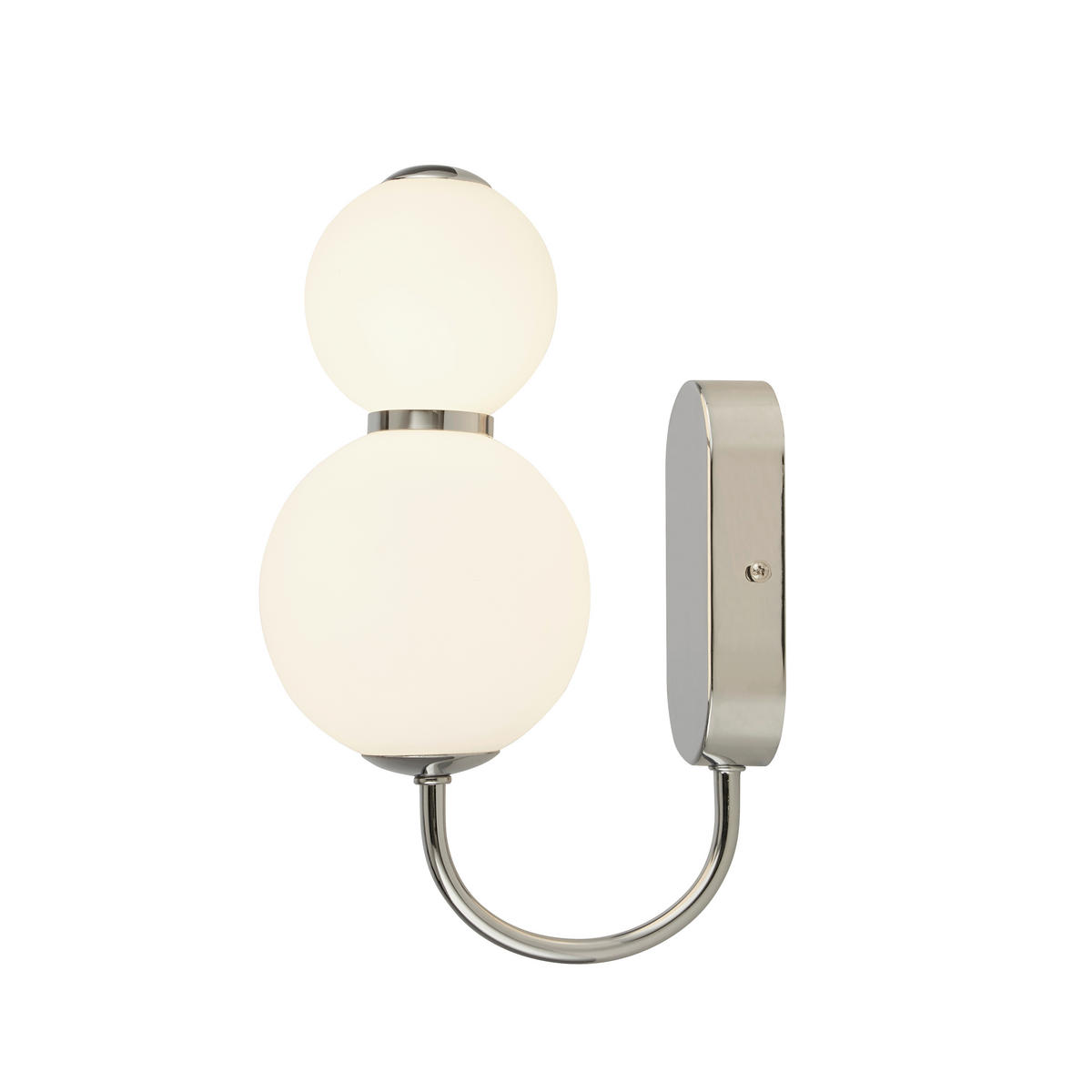 LED-WANDLEUCHTE 12/28 cm   - Chromfarben/Weiß, Basics, Glas/Metall (12/28cm)