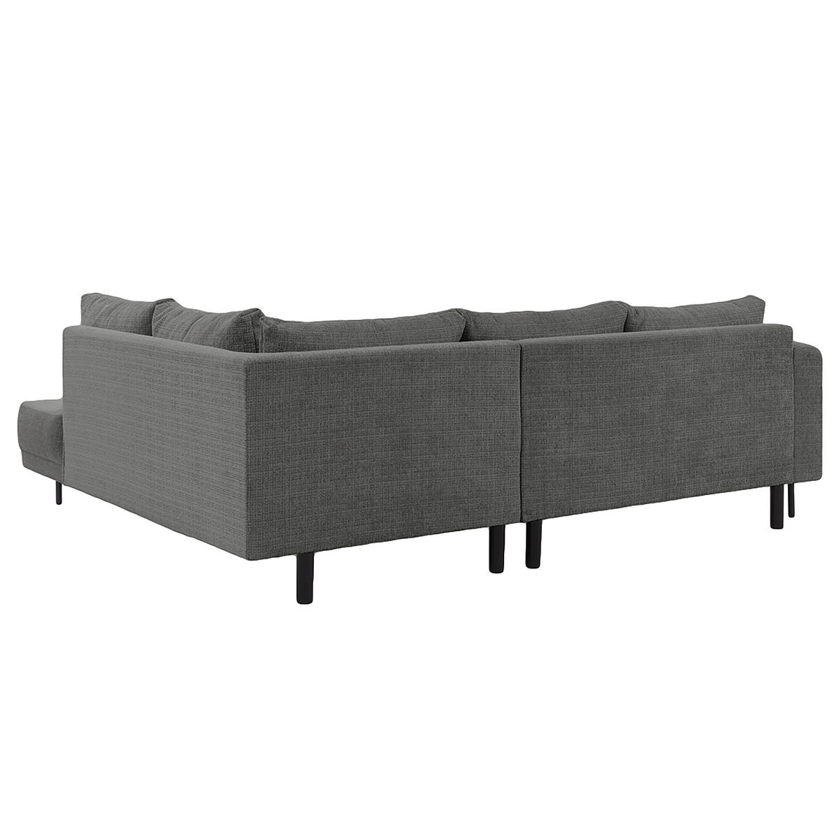 ECKSOFA Mauris Grau Chenille Rückenkissen  - Schwarz/Grau, Design, Kunststoff/Textil (233/200cm) - Livetastic