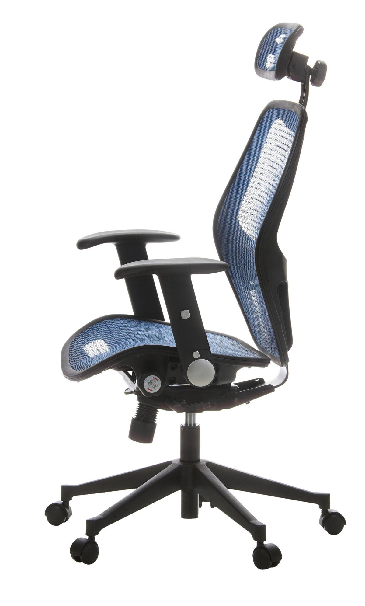 DREHSTUHL Netzbespannung Blau, Schwarz  - Blau/Schwarz, Basics, Kunststoff/Textil (59/117/48cm) - MID.YOU