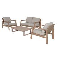 TERASOVÁ SEDACÍ SOUPRAVA dřevo - hnědá/béžová, Moderní, dřevo (83/72/121cm) - Gardenson