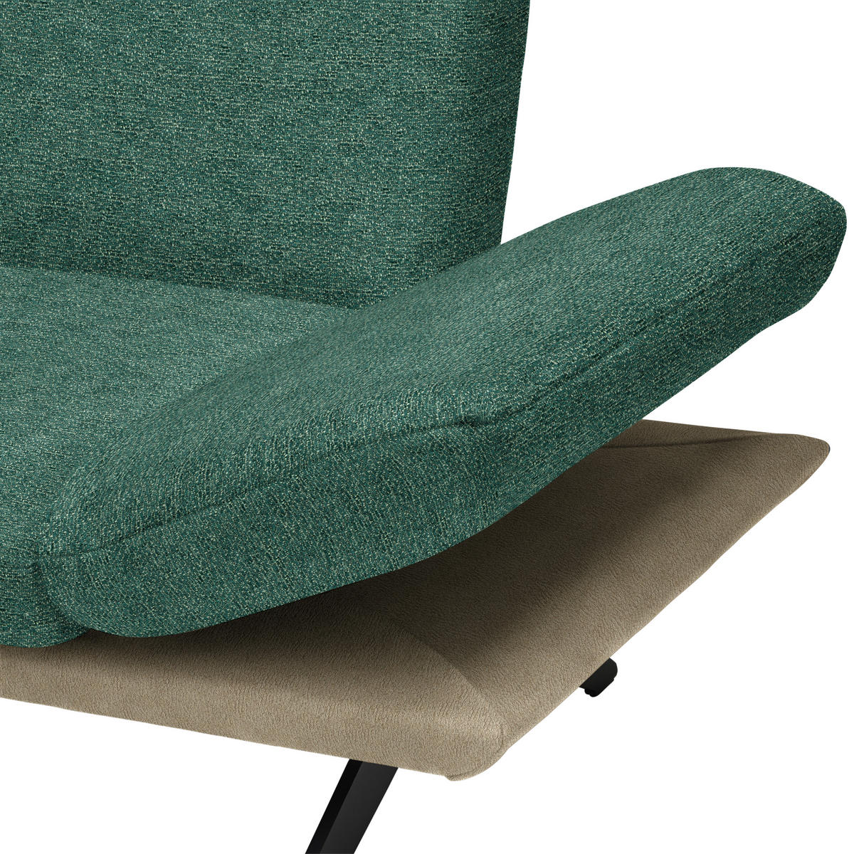 ECKSOFA Chenille, Flachgewebe Grün  - Schwarz/Grün, Design, Textil/Metall (239/270cm) - Koinor