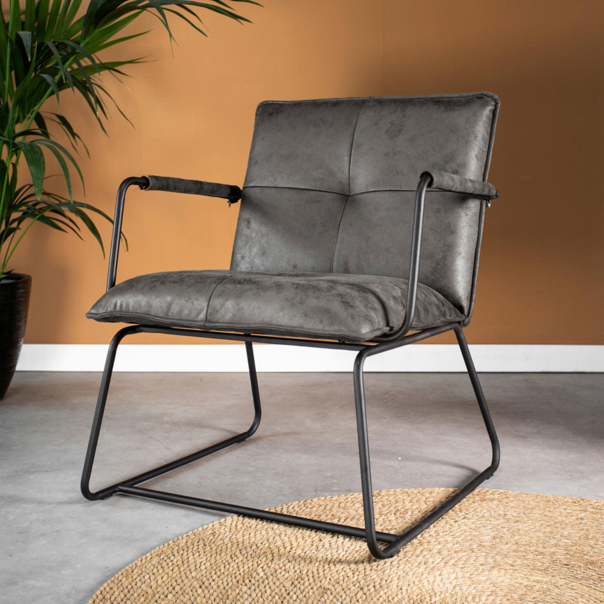 SESSEL Anthrazit    - Anthrazit/Schwarz, MODERN, Textil/Metall (65/80/68cm) - MID.YOU