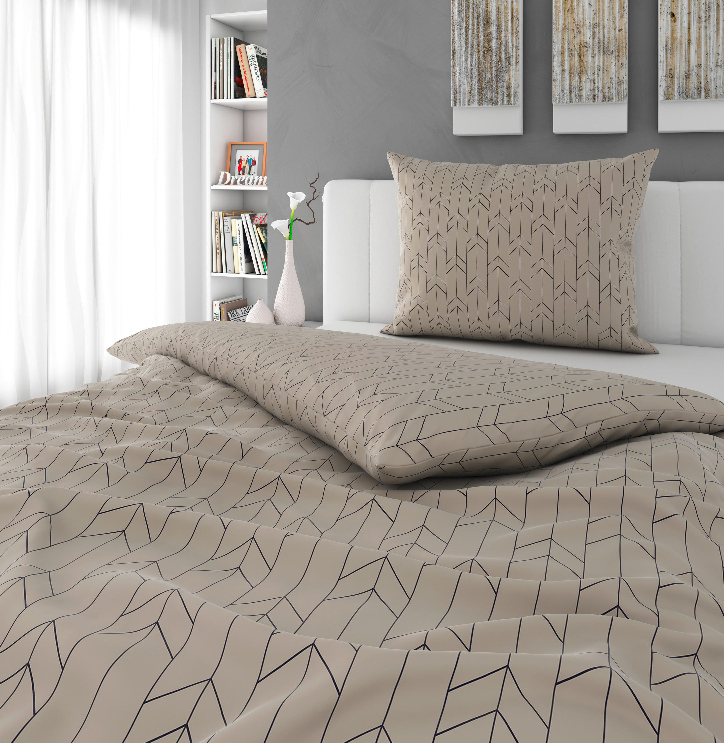 POSTELJINA SATIN 140/200 cm saten bež  - bež, Dizajnerski, tekstil (140/200cm) - Novel