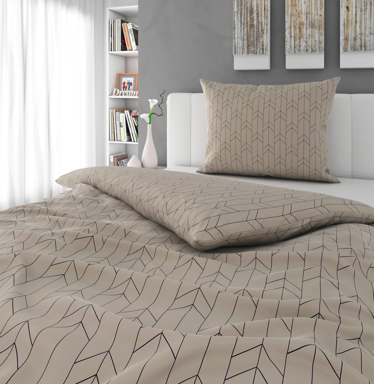 POSTELJINA SATIN 140/200 cm saten bež  - bež, Dizajnerski, tekstil (140/200cm) - Novel