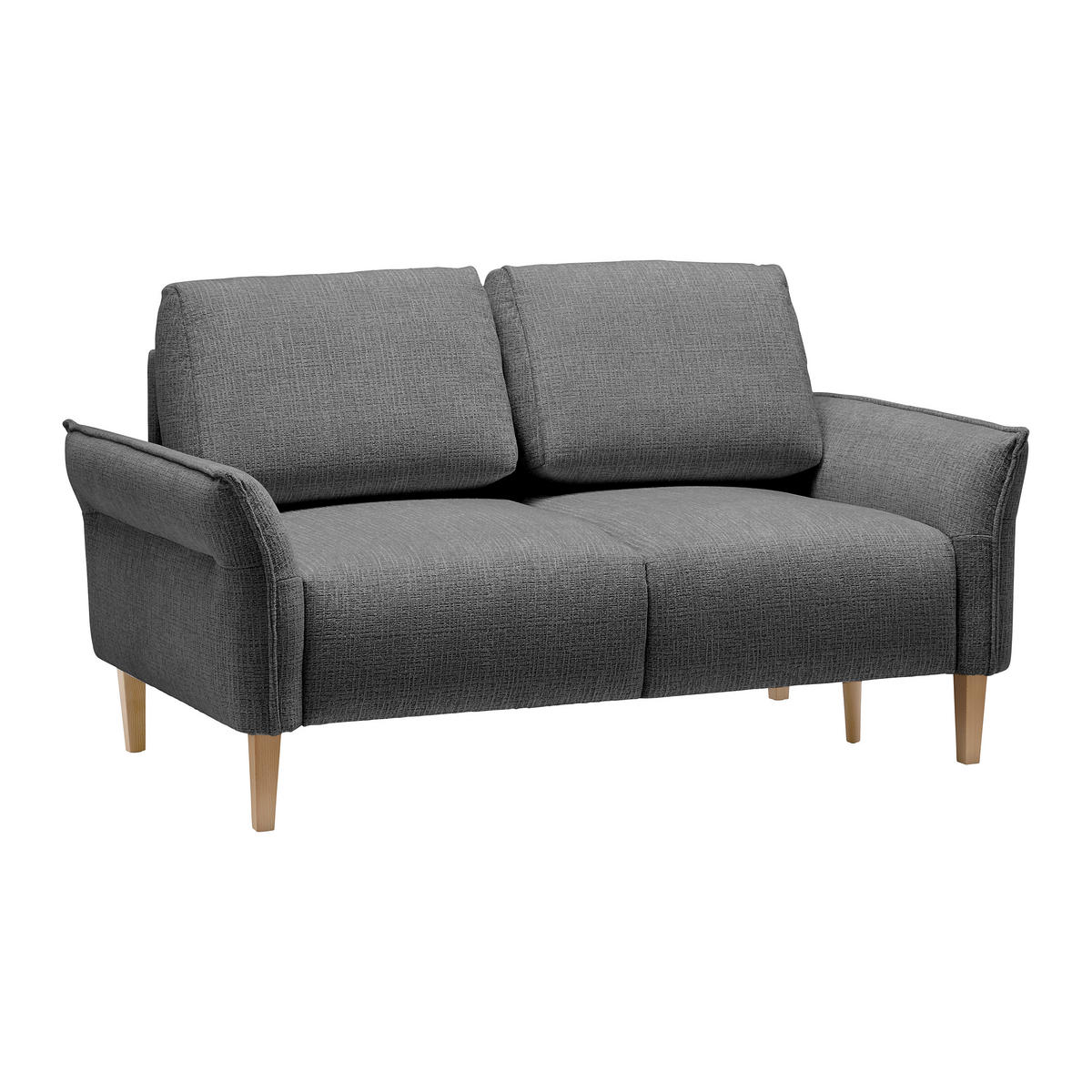 2-SITZER-SOFA in Webstoff Anthrazit  - Eichefarben/Anthrazit, Modern, Holz/Textil (150/85/92cm) - MID.YOU