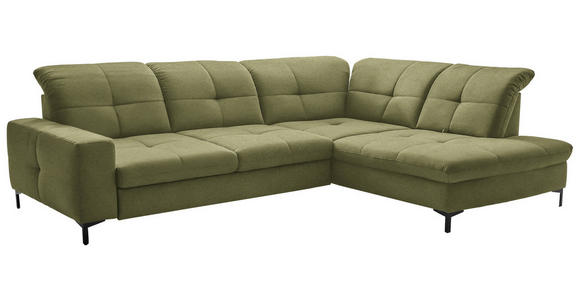 ECKSOFA  in Chenille Olivgrün  310/240 cm  - Schwarz/Olivgrün, Design, Textil/Metall (310/240cm) - Xora