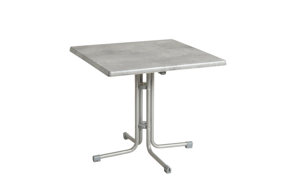 GARTENKLAPPTISCH  - Platinfarben/Grau, Basics, Holzwerkstoff/Metall (70/70/72cm) - Gardenson