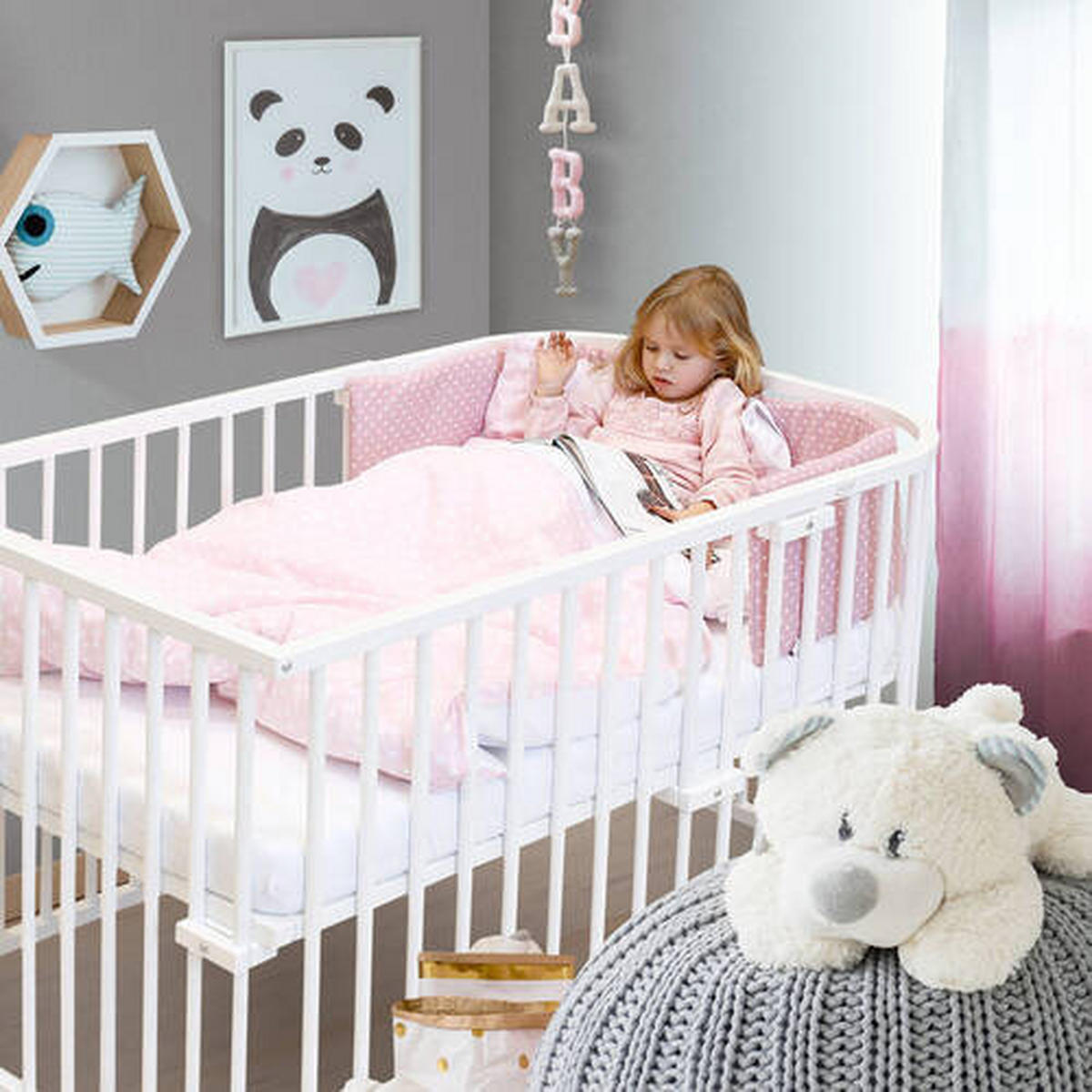 GITTERBETT 95/94/79 cm  - Beige, Basics, Holz (95/94/79cm) - Babybay
