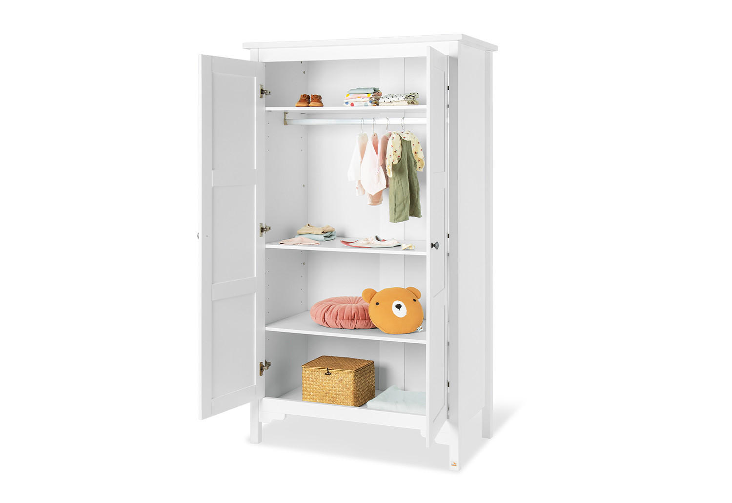 BABYKLEIDERSCHRANK Chalet Weiß  - Weiß, Basics, Holz (103/185cm) - Pinolino