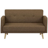 2-SITZER-SOFA Webstoff Braun  - Naturfarben/Braun, MODERN, Holz/Textil (137/80/90cm) - MID.YOU