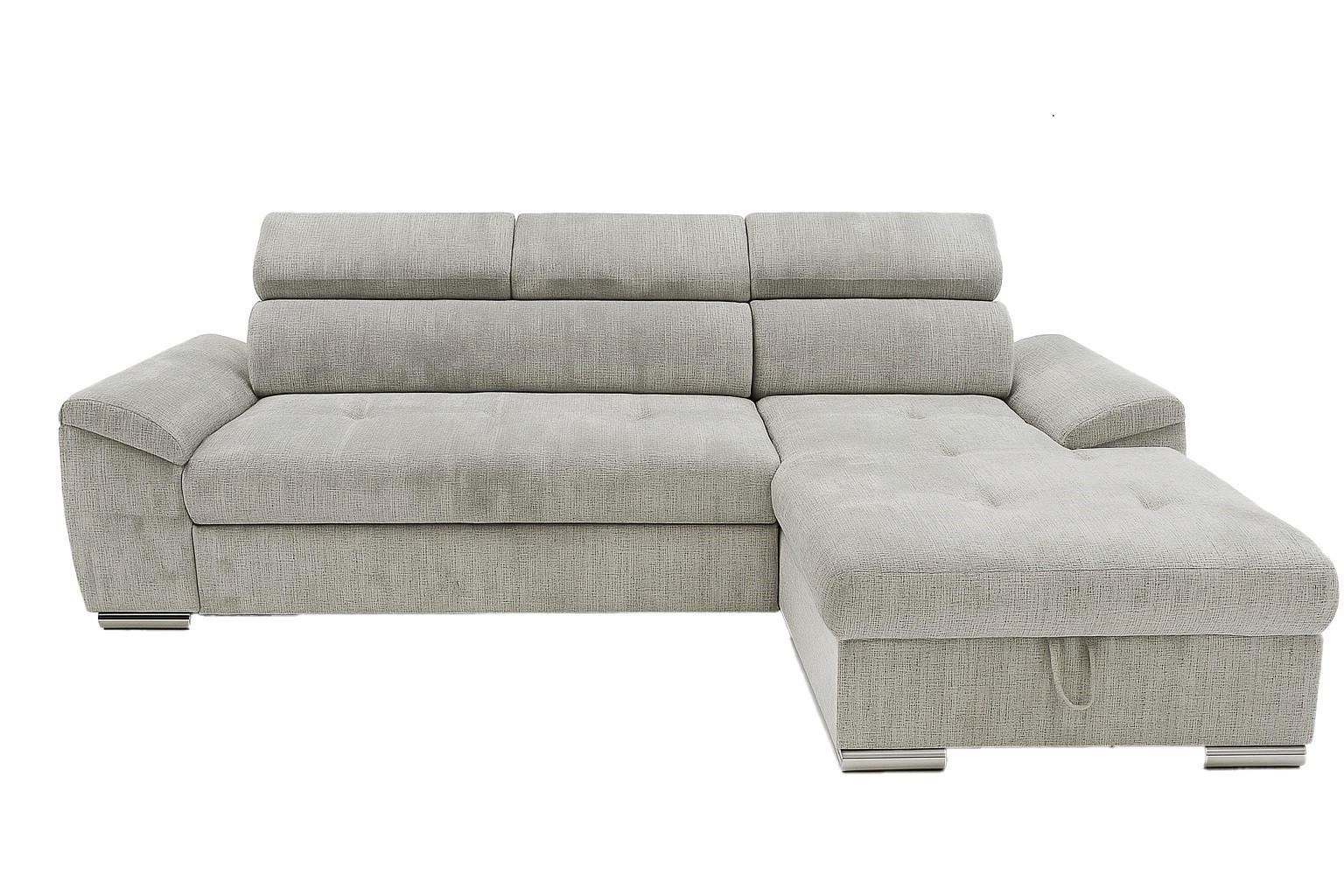 SAROKKANAPÉ textil szürke  - szürke, Basics, textil (275/81-98/185cm) - Carryhome