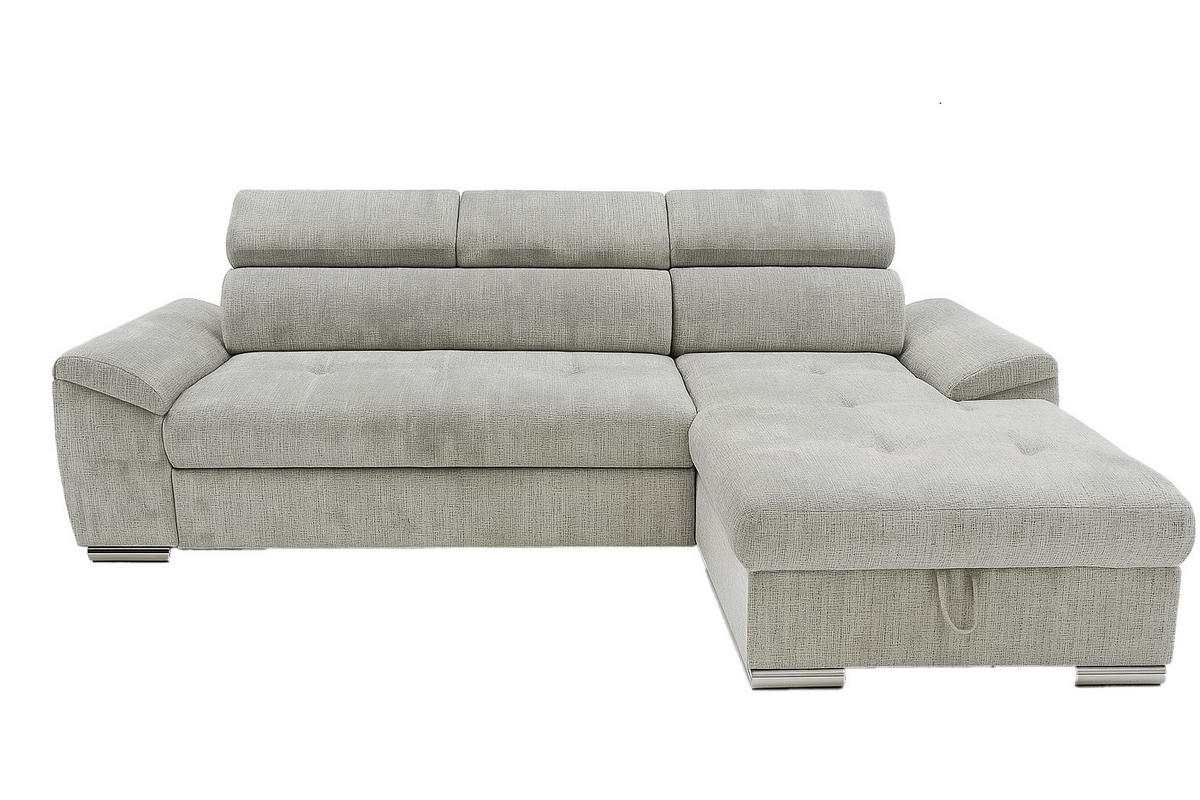 SAROKKANAPÉ textil szürke  - szürke, Basics, textil (275/81-98/185cm) - Carryhome