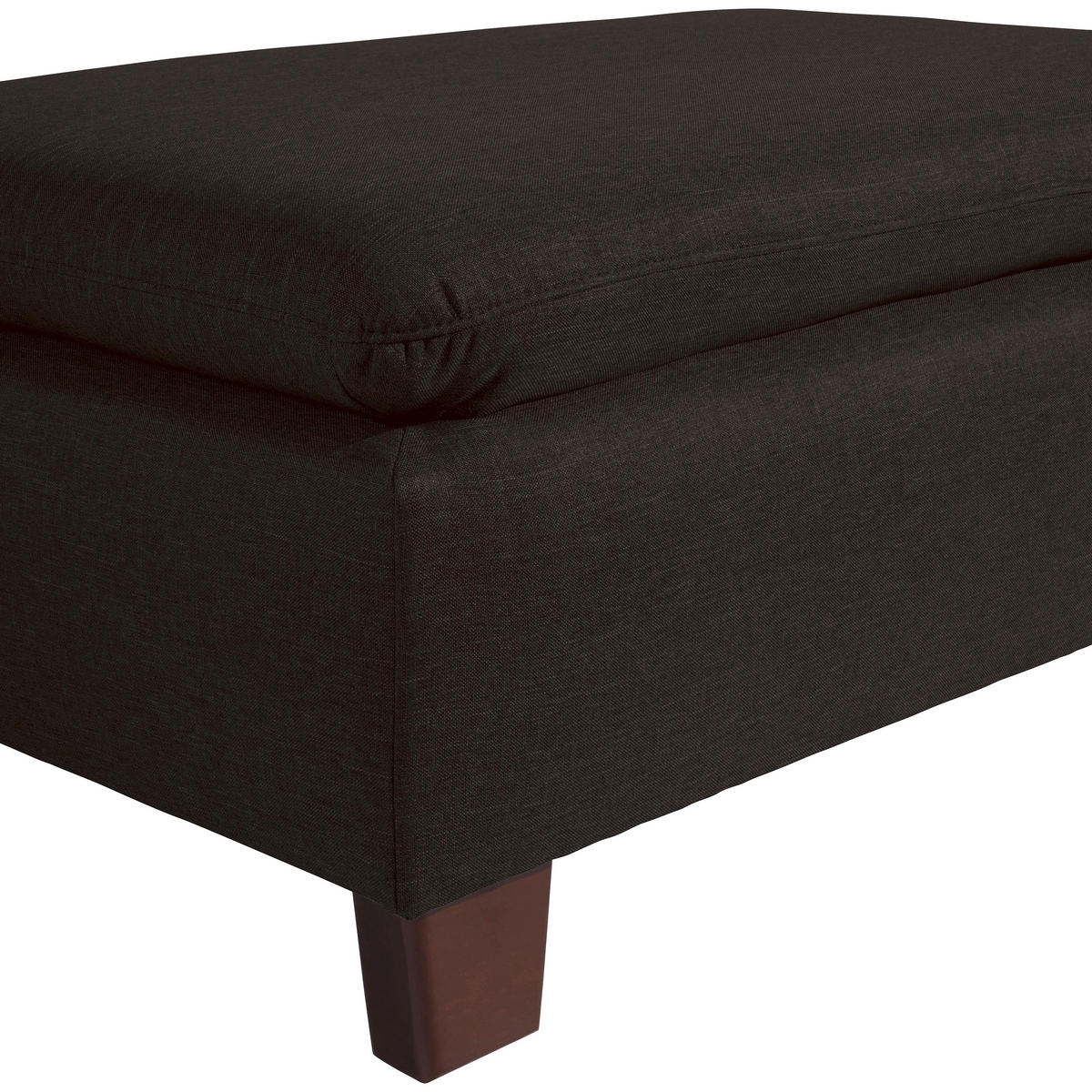 HOCKER Flachgewebe Dunkelbraun  - Dunkelbraun/Nussbaumfarben, Design, Holz/Textil (90/60/43cm) - Max Winzer