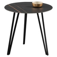 BEISTELLTISCH 50/50/50 cm Schwarz rund  - Schwarz, Basics, Stein/Metall (50/50/50cm)