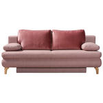 SCHLAFSOFA Flachgewebe Rosa  - Eichefarben/Dunkelrosa, Design, Holz/Textil (200/91/92cm) - Novel